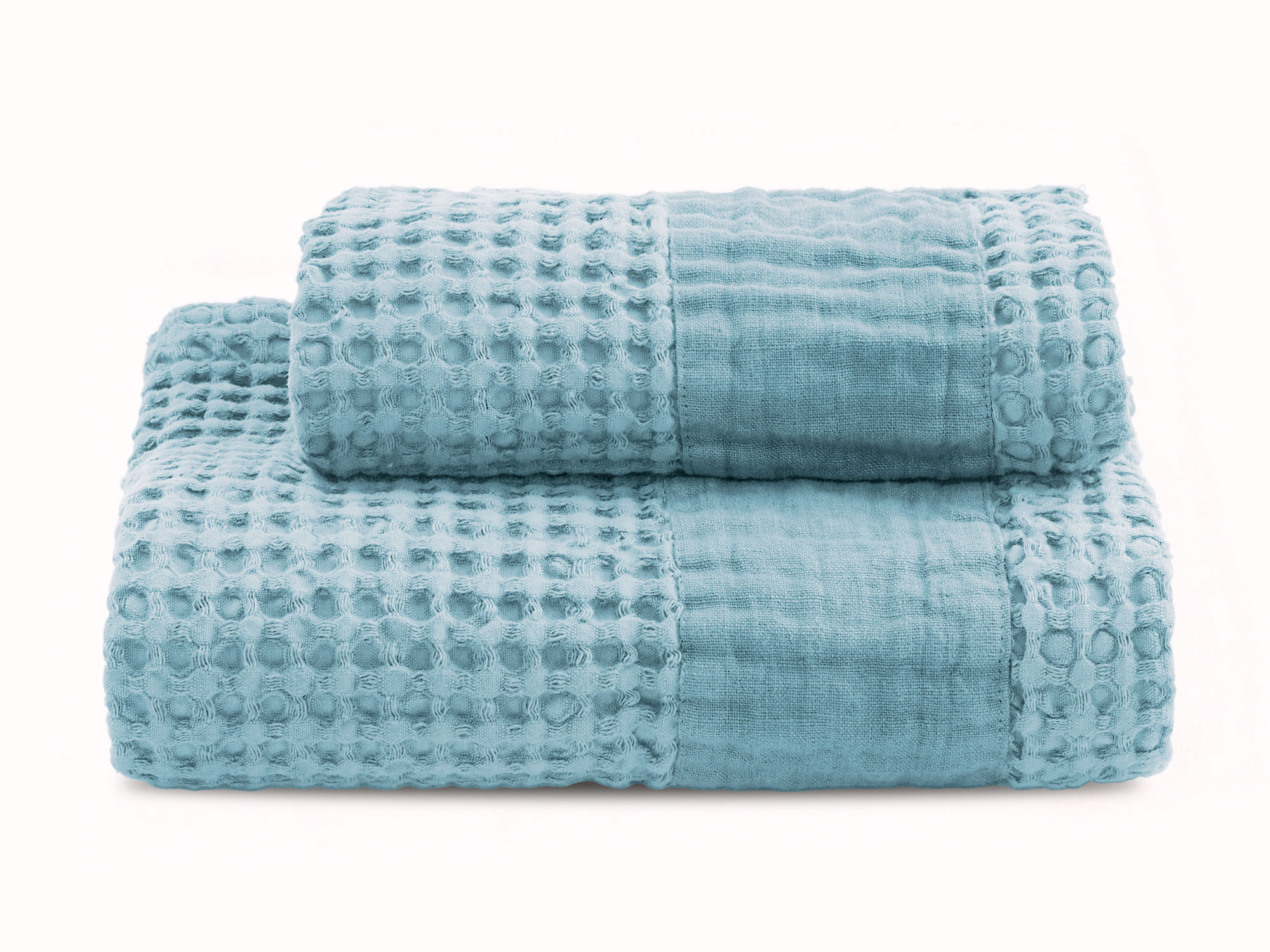 Coppia asciugamani nido d'ape Bianco Perla