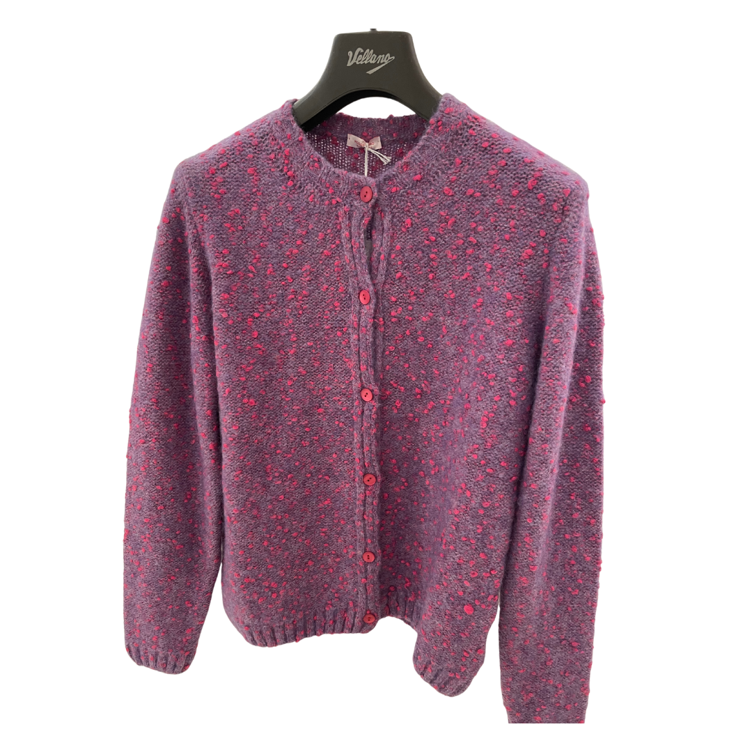 CARDIGAN LILLA E FUCSIA
