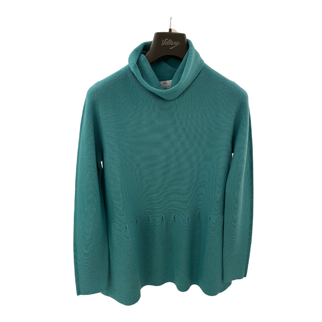 MAGLIA VERDE ACQUA A COLLO ALTO
