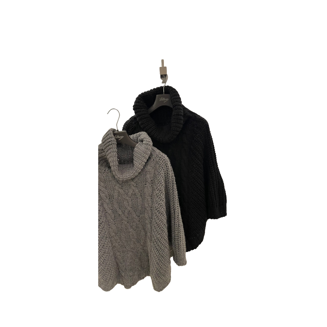 PONCHO CON COLLO AD ANELLO