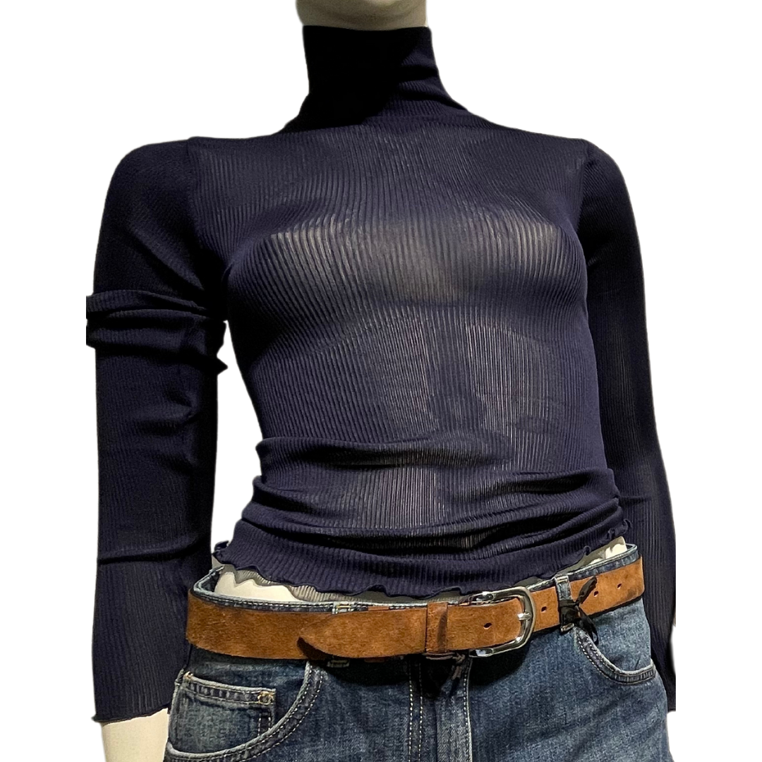 MAGLIA COLLO ALTO SETA