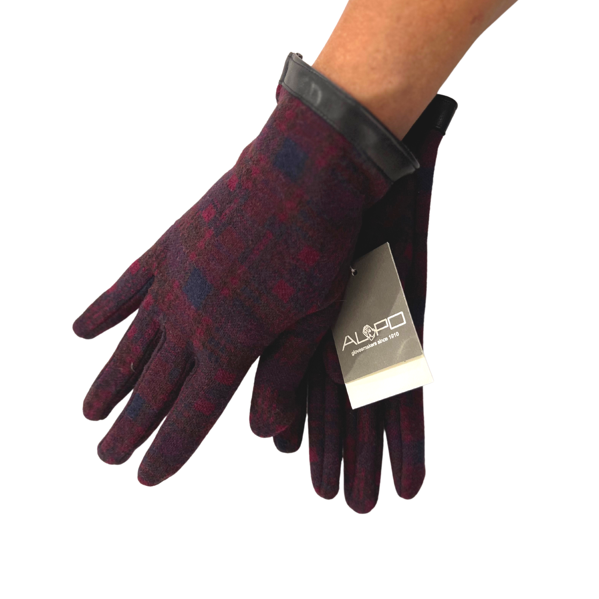 GUANTI SCOZZESE IN LANA BORDATURA IN PELLE