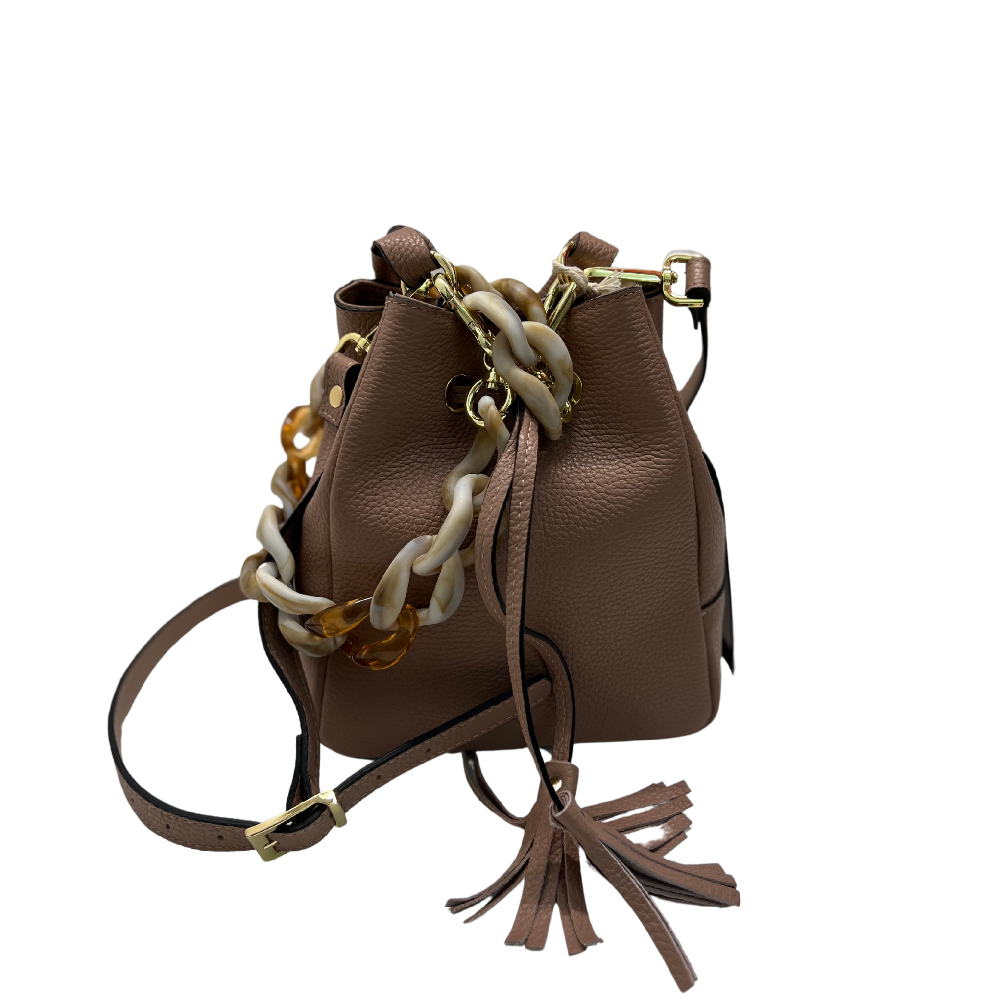 BORSA IN PELLE MODELLO SECCHIELLO